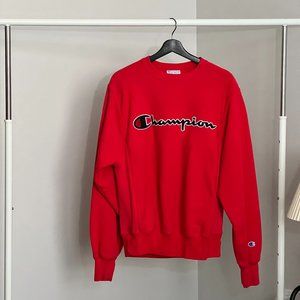 Champion Reverse Weave Crew Neck Sweater Red (S)